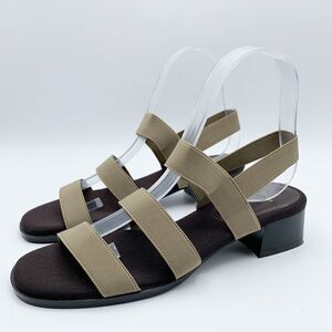 LIFE STRIDE BLOCK HEEL Taupe‎ Stretch Sandal Sz 8.5